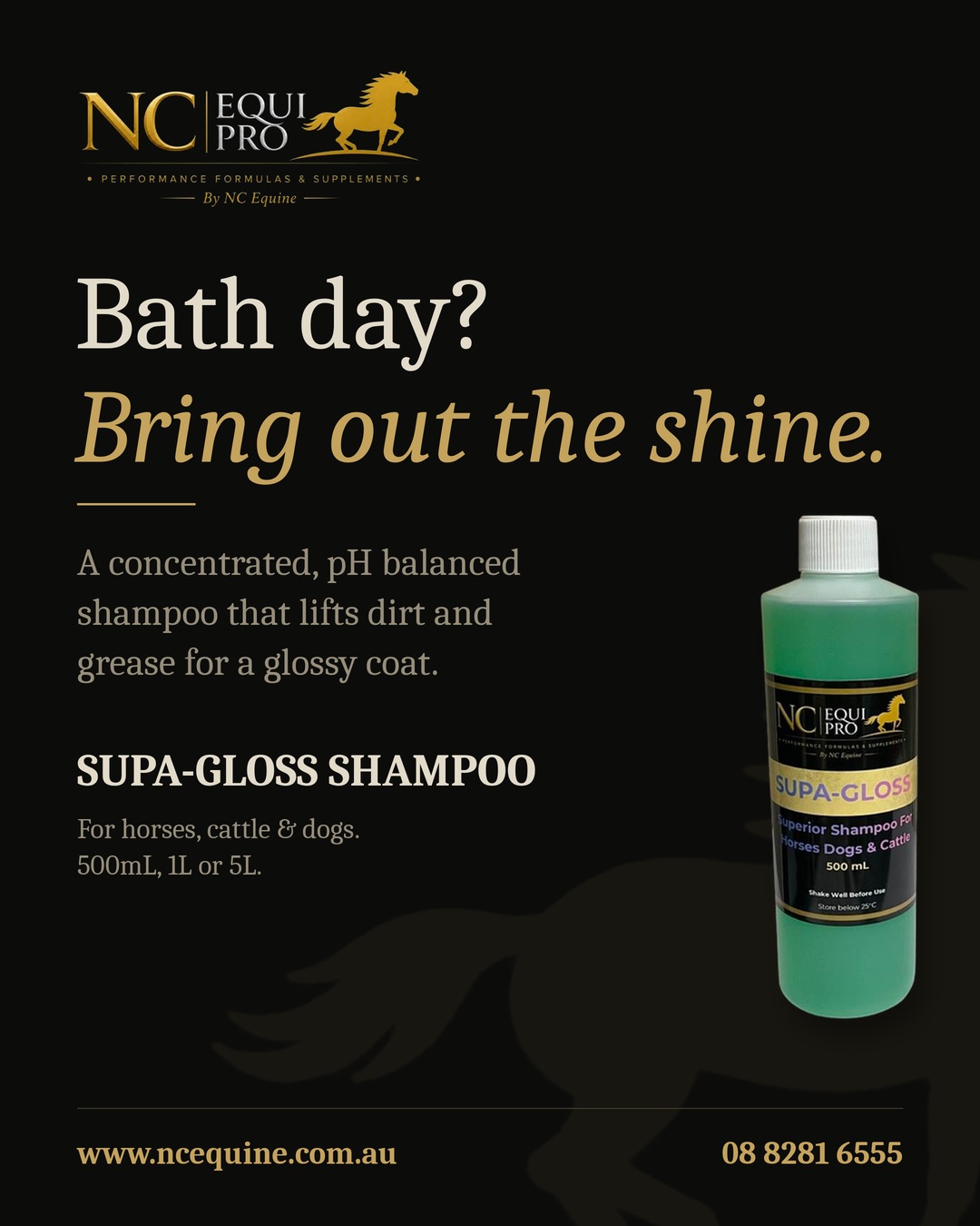 NC EquiPro Supa-Gloss Shampoo – Professional Coat Care for Horses, Cattle & Dogs - Image 2