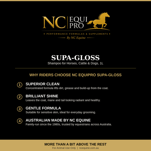 NC EquiPro Supa-Gloss Shampoo – Professional Coat Care for Horses, Cattle & Dogs - Image 2