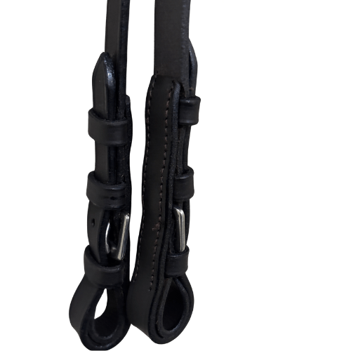 Leather Reins with Buckle Ends – Fine English Style Plain Leather Reins - Image 2