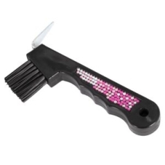 Pink Crystal Hoof Pick With Brush