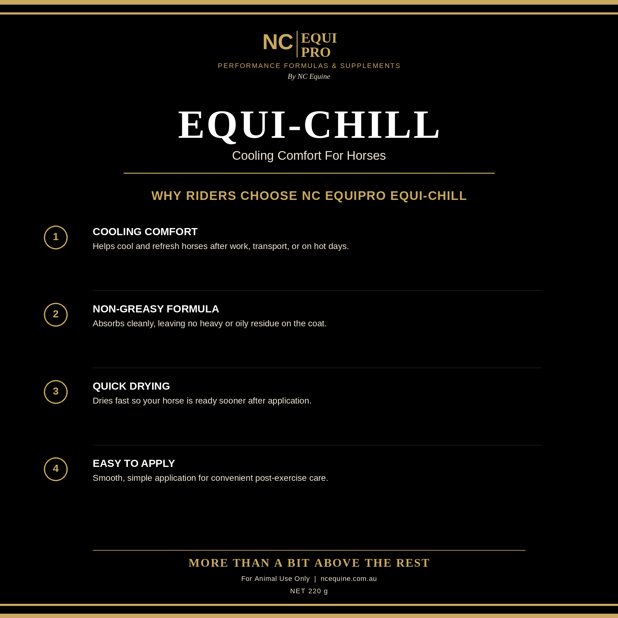 NC EquiPro Equi-Chill Gel – Cooling Comfort for Horses & Dogs - 220gm - Image 2