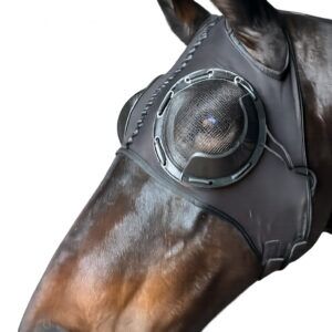 Gallop Lycra Race Hood With Mesh Eye cups with laced on Blinker Cups