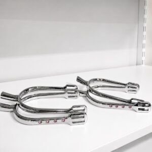 Chrome Spurs with Pink Crystals – Pair