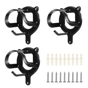 Bridle Hook Set of 3 - Black Metal Wall Mount Storage