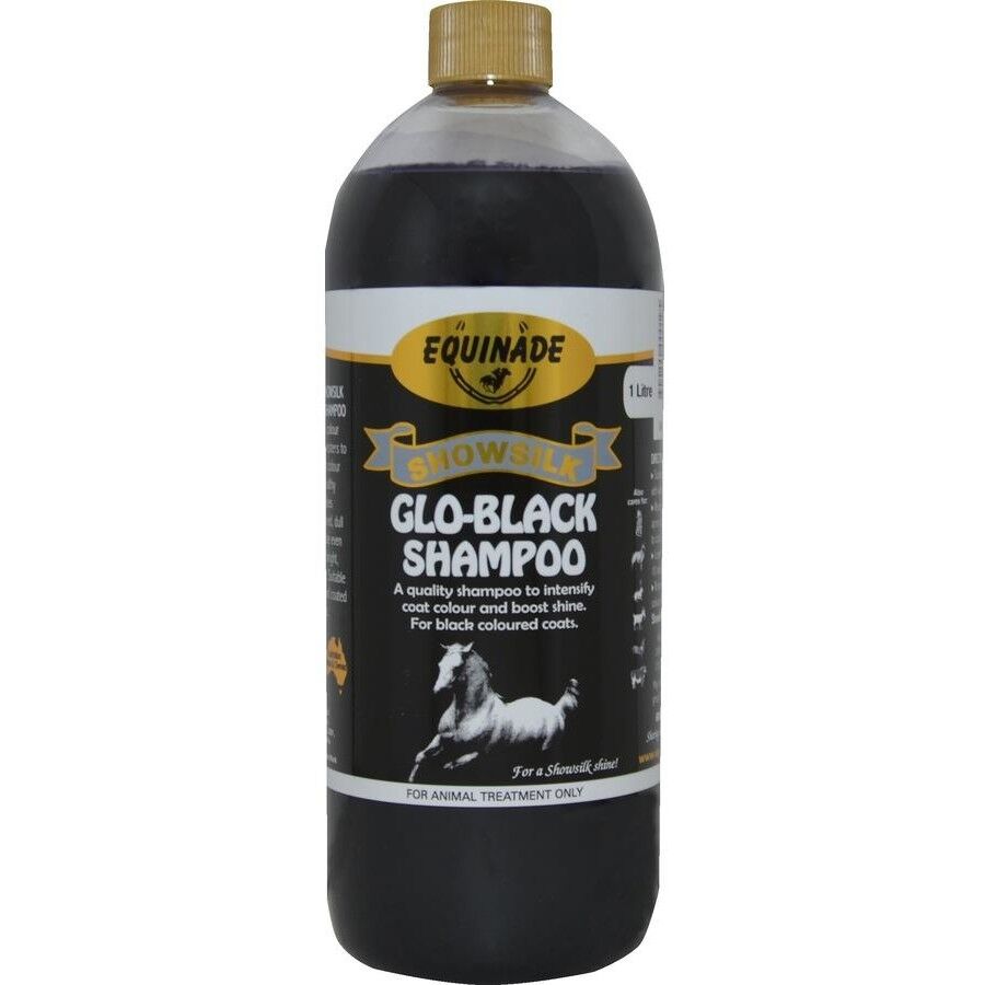 Equinade Showsilk Glo Black Shampoo | Enhancing Shampoo For Dark Coats 1 Litre