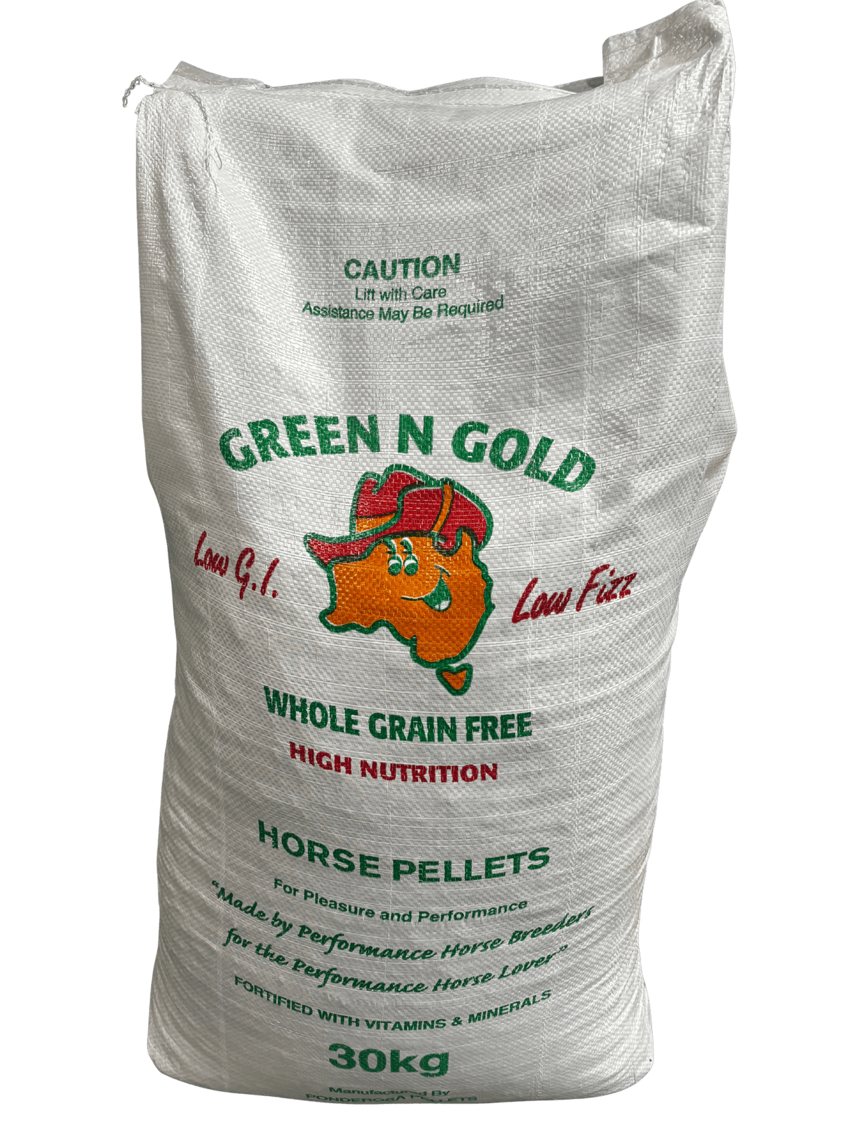 Ponderosa Green N Gold Pellets 30kg – Grain Free Performance Horse Feed