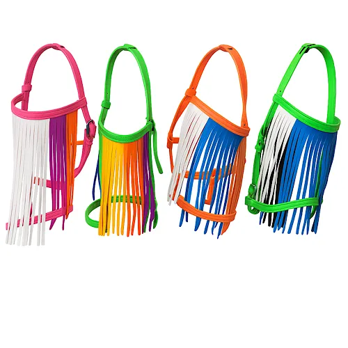Fly Vinyl Veil/Head Stall In Rainbow Colours - Image 2
