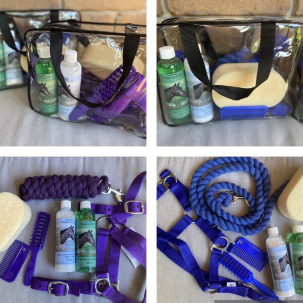 Grooming Bag With Halter Lead Brush Comb PLUS Shampoo Conditioner and Sponge