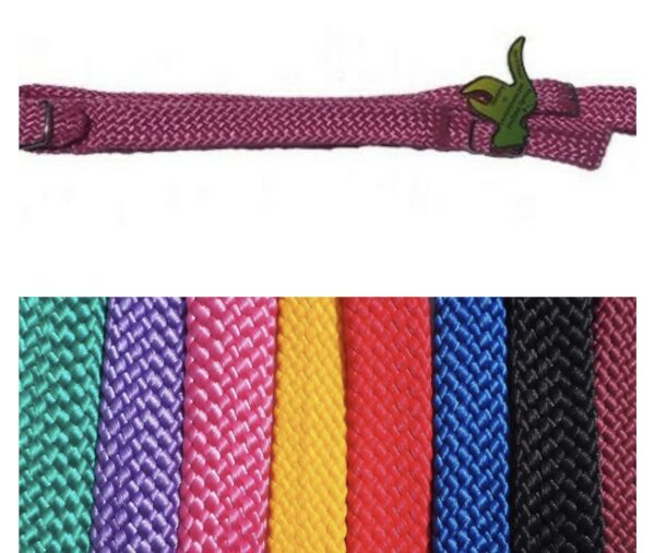 Reins In Soft Nylon Braided With Middle Buckle & Buckle Ends