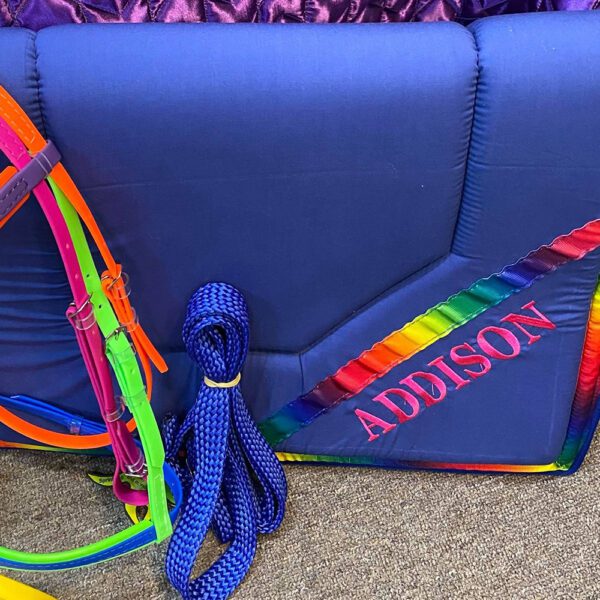 Rainbow horse cotton saddle pad
