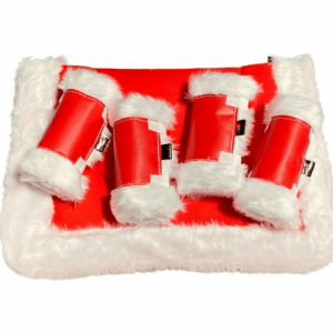 Horse Cotton Saddle Pad  & Float Boots In Christmas Design
