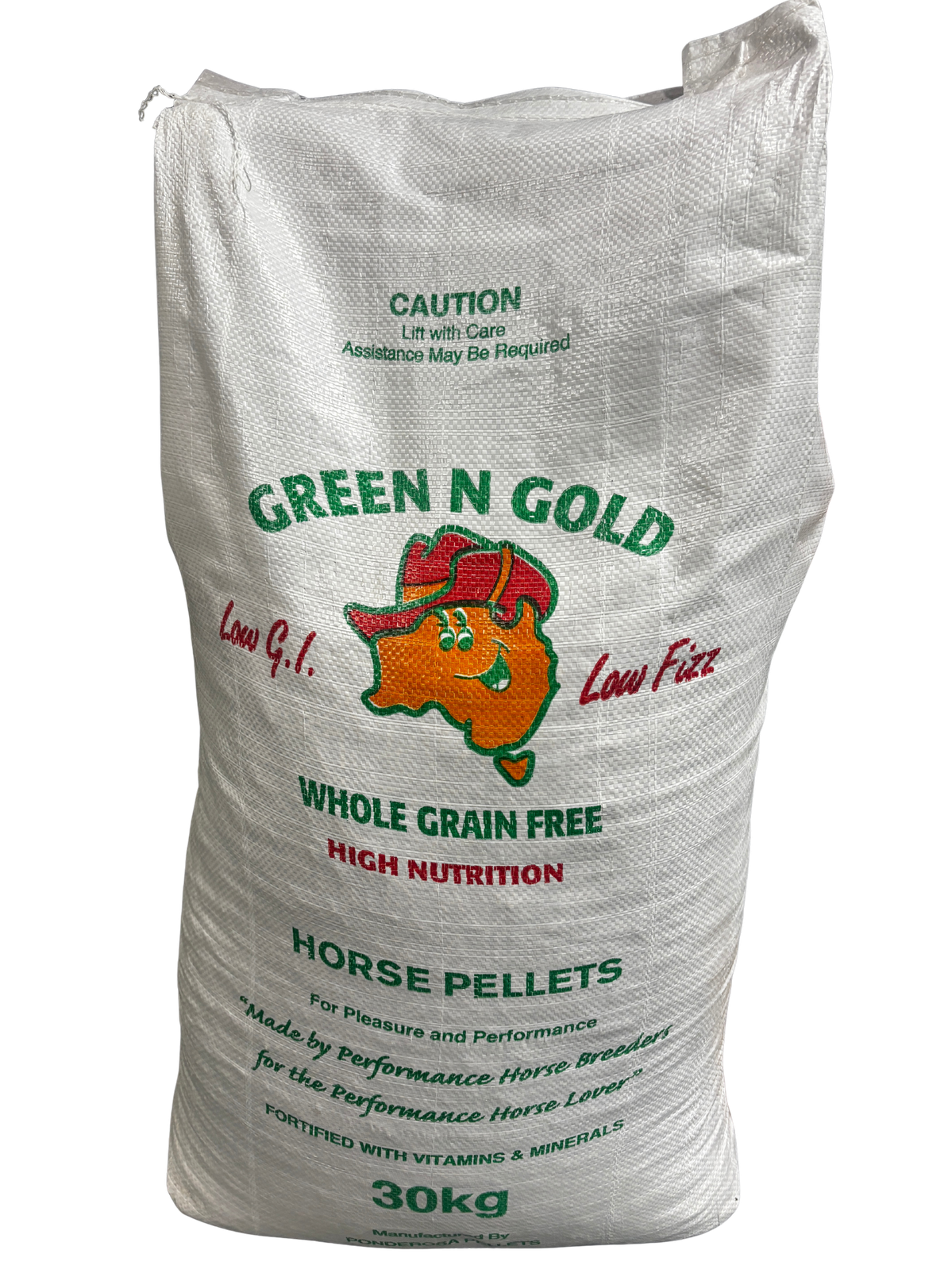 Ponderosa Green N Gold Pellets 30kg – Grain Free Performance Horse Feed