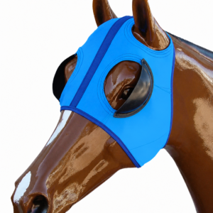 Blue Lycra Harness Racing Hood – Laced On Eyecups